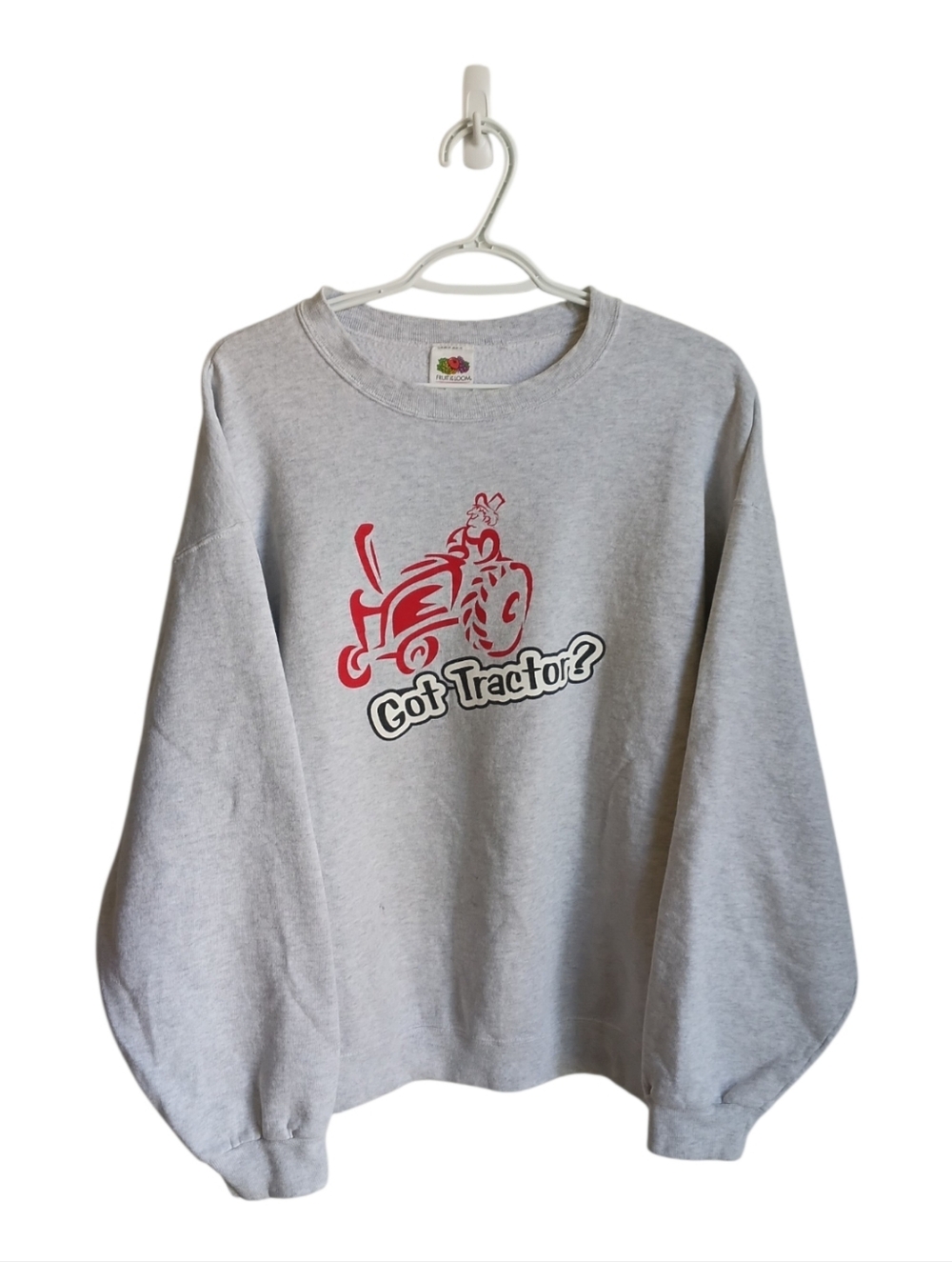 Vintage Fruit of the Loom Light Gray Got Tractor Crewneck Sweatshirt  Xl Grampa